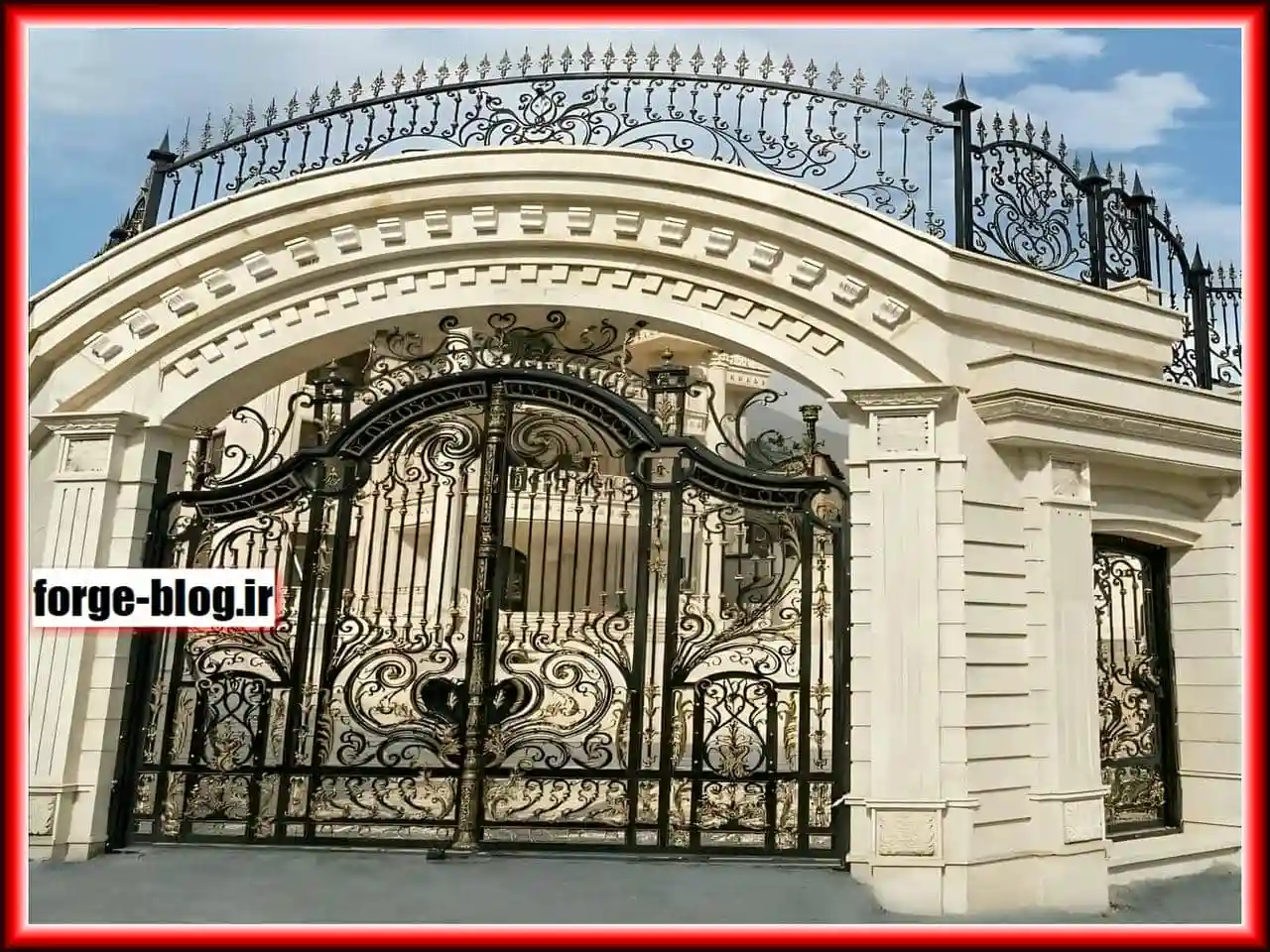 درب حیاط الیزه فرفورژه با طرح شبکه درب حیاط الیزه فرفورژه با طرح شبکه