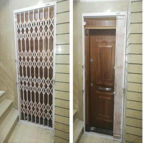 درب آکاردئونی 4 گل لوزی