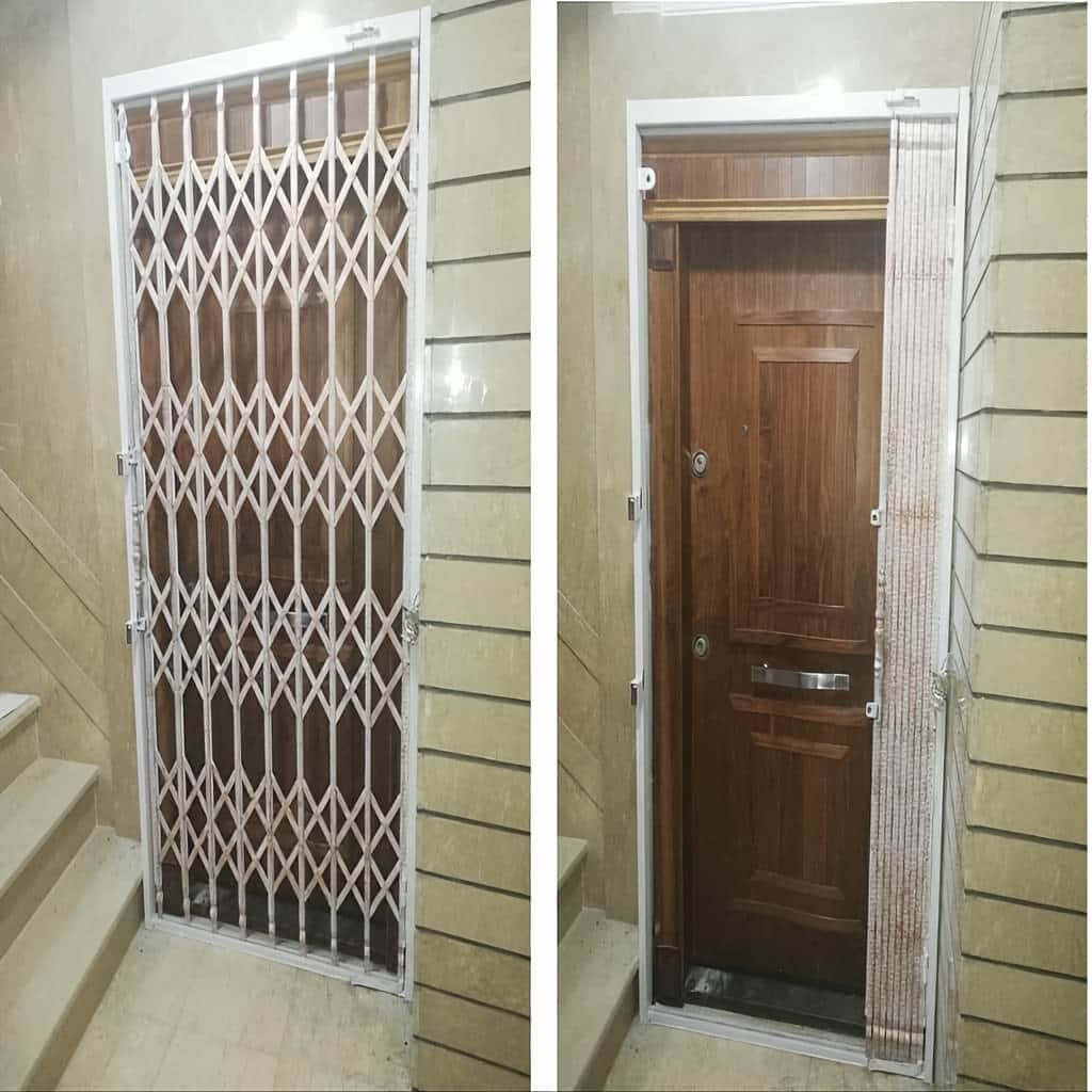 درب آکاردئونی 4 گل لوزی