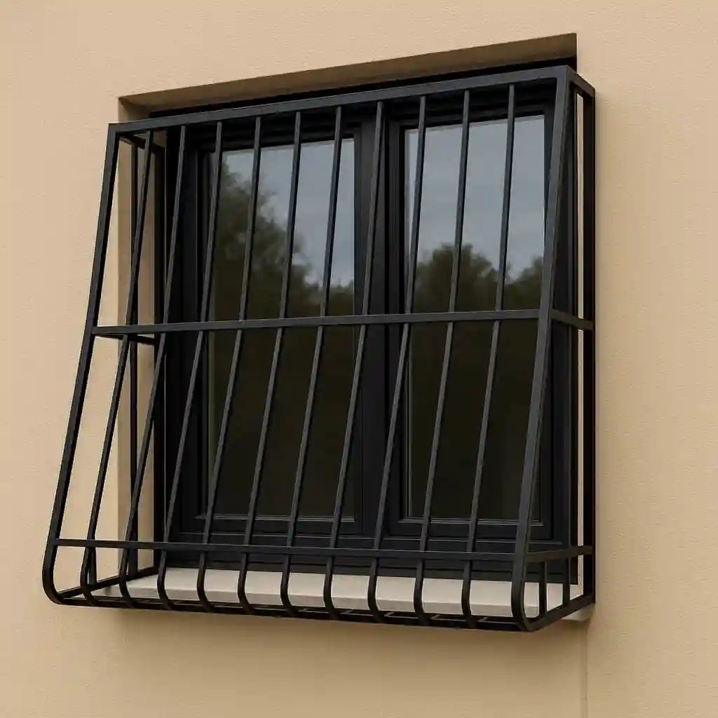 نصب حفاظ پنجره مدل سبدی ارکیده با جاگلدانی