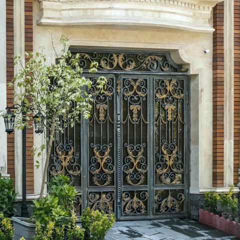 villa-door-wrought-iron-al خرید درب حیاط ویلایی مدرن و مقاوم