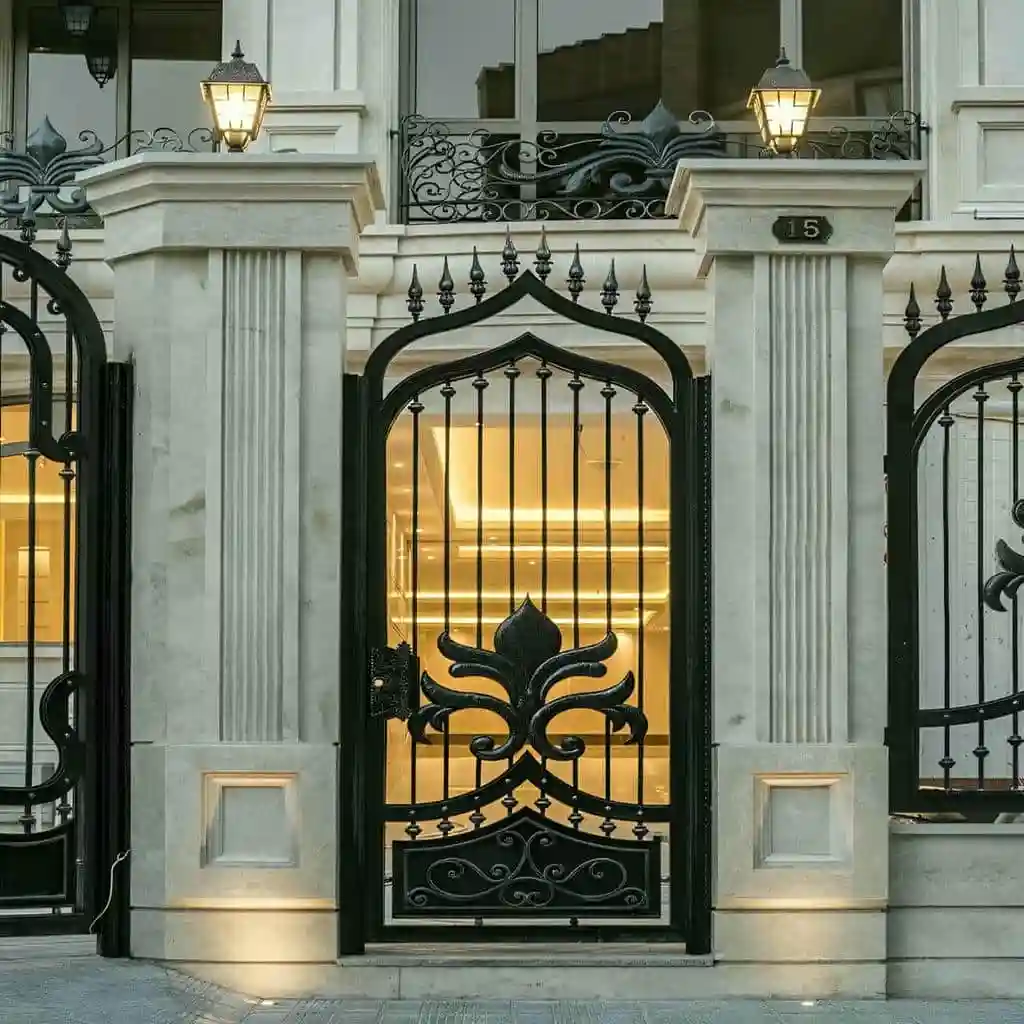 خرید درب ویلایی فرفورژه کلاسیک برای ورودی باغ