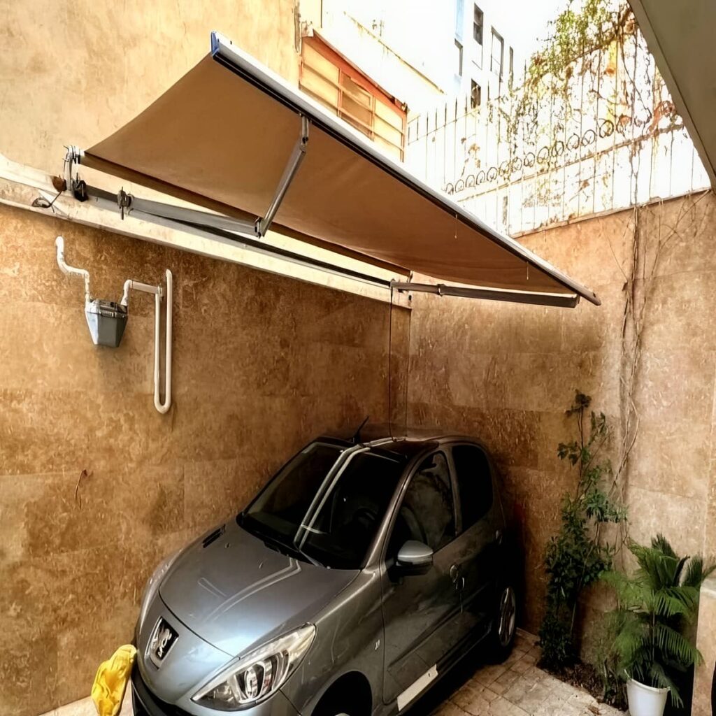 نصب سایبان برقی اتوماتیک ضدآب در همدان
