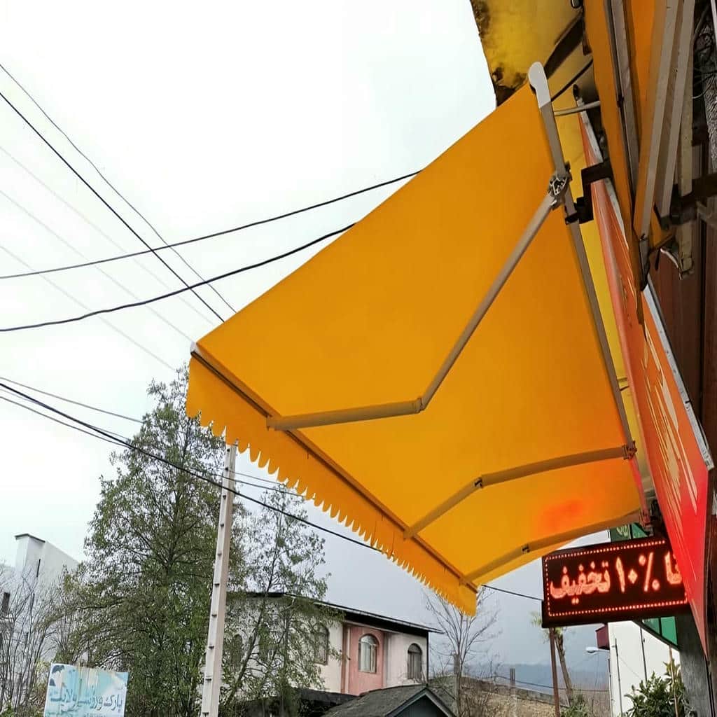 سایبان برقی با ریل منظم برای حرکت روان بازشو