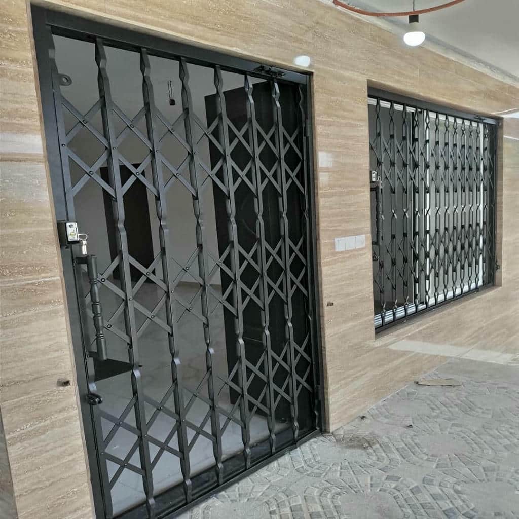خرید حفاظ آکاردئونی درب واحد مسکونی با طرح سه‌لوزی