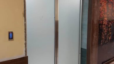 8 مدل درب اتوماتیک شیشه ای تلسکوپی عرض کم
