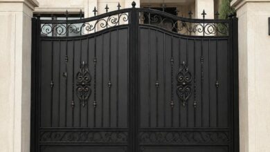 6 مدل درب حیاط مشکی طلایی
