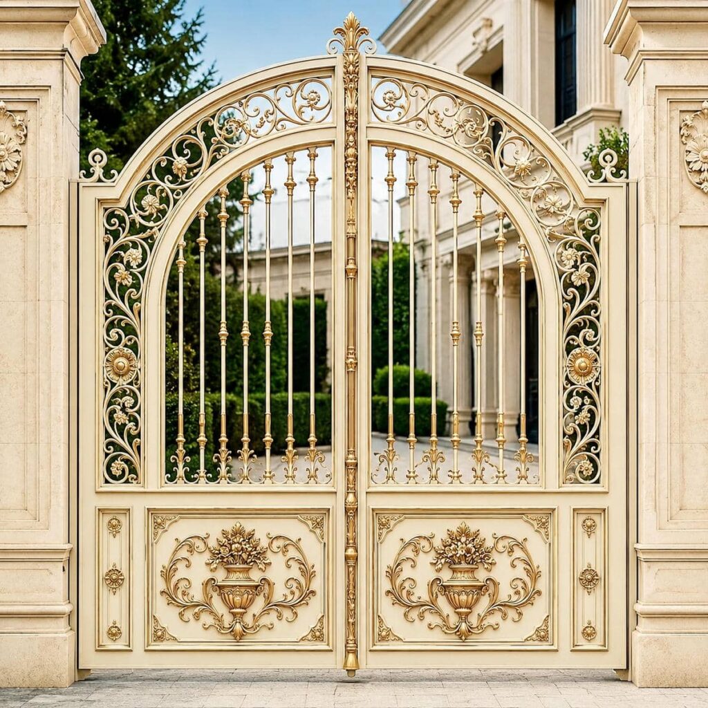 خرید درب ویلایی فرفورژه نمای رومی تمامفرفورژه