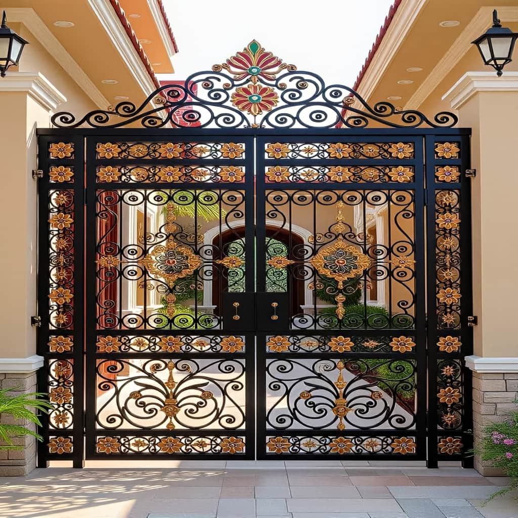 قیمت درب حیاط طاق دار ساده و فرفورژه