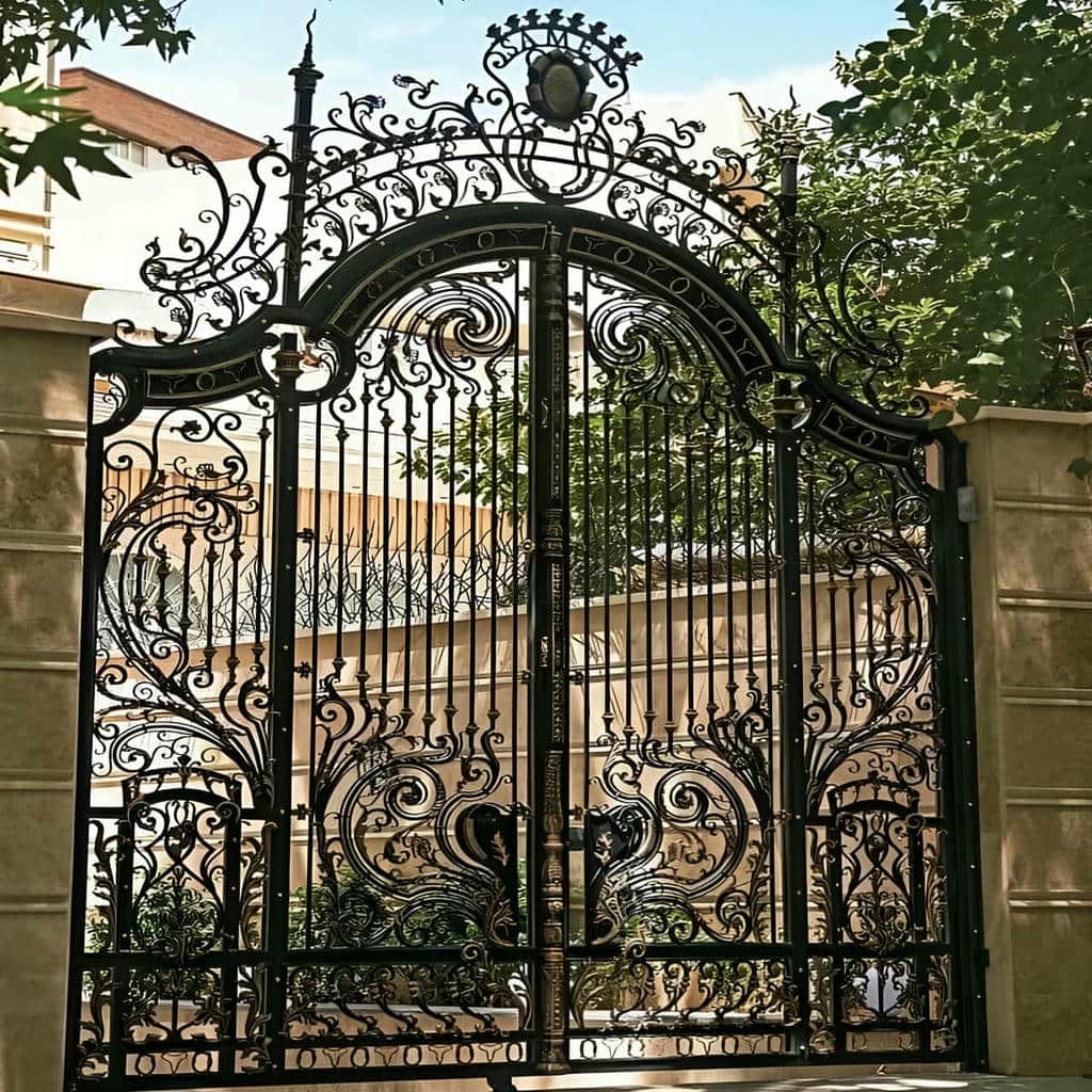 تولید درب پارکینگ فلزی دو لنگه با ورق و پروفیل مقاوم