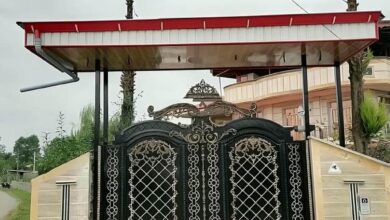12 نمونه درب باغ آهنی قوسی