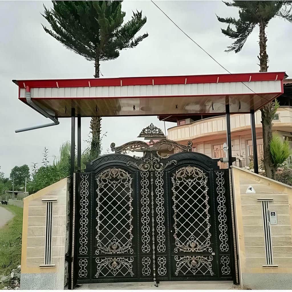 نصب درب ویلایی ترموود نما چوب لولایی