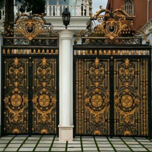 10 نمونه درب ویلایی برش لیزری طرح هندسی