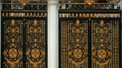 10 نمونه درب ویلایی برش لیزری طرح هندسی