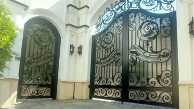 6 مدل درب پارکینگ ویلا ماشین رو