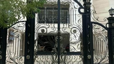 9 طرح درب ساختمان مدرن نمای سنگ