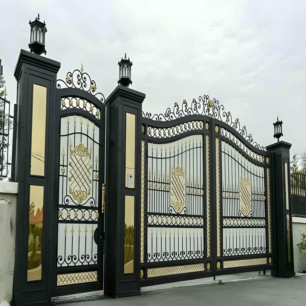 فروش درب باغ آهنی قوسی با رنگ مات