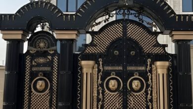 10 نمونه درب پارکینگ کلاسیک کتیبه دار