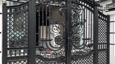10 مدل درب حیاط طرح چوب فلزی