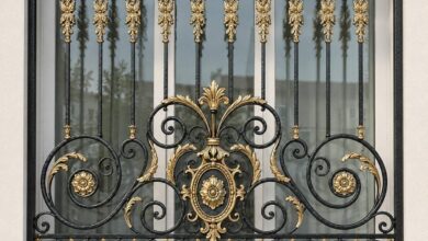 13 طرح حفاظ پنجره جای گلدان دار