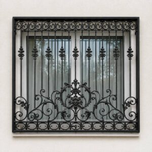 8 طرح نرده پنجره فرفورژه گل دار
