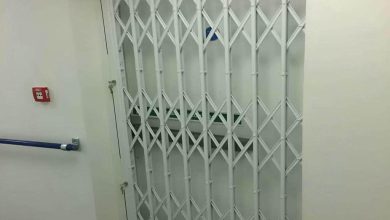 درب آکاردئونی آپارتمان کم عرض