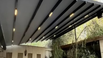سقف متحرک پارچه ای با پوشش پارچه ای