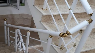 نرده استیل راه پله براق