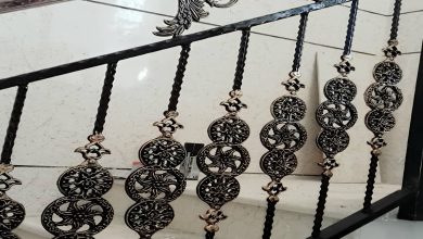 نرده فرفورژه راه پله با طرح کلاسیک